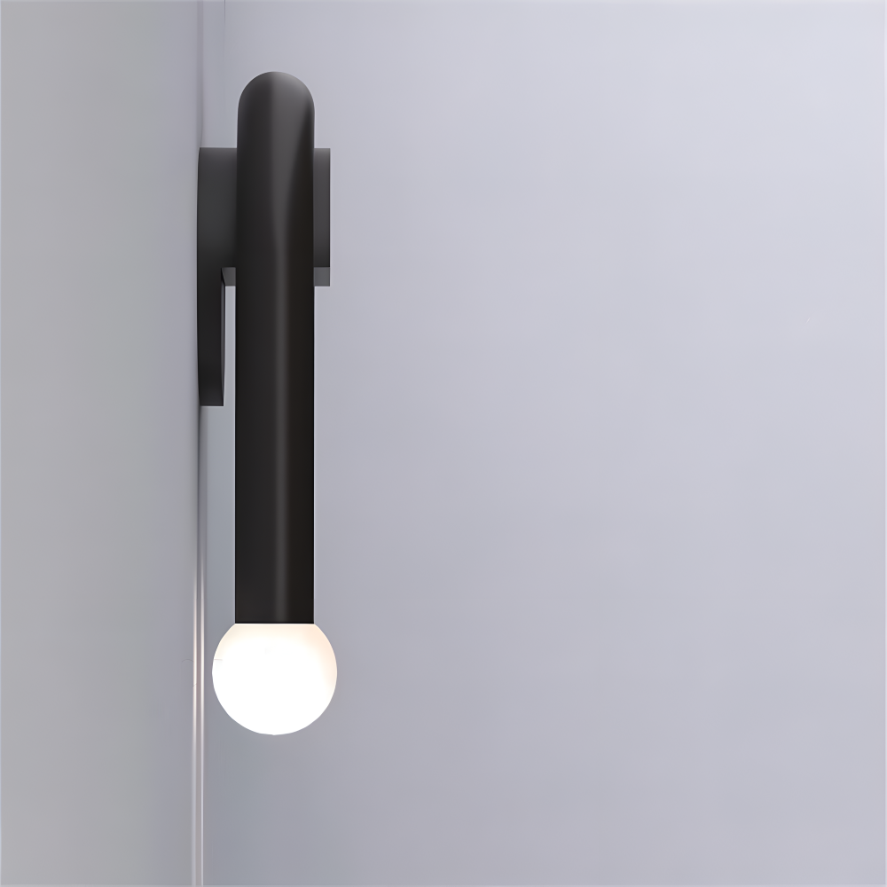 UDrop – Vägglampa i Svart Metallbåge med Dubbel LED-belysning och Konstnärlig Design
