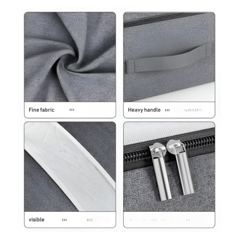 UnderSpace – Underbäddsförvaringsbox med Fönster & Dragkedja för Täcken och Kläder