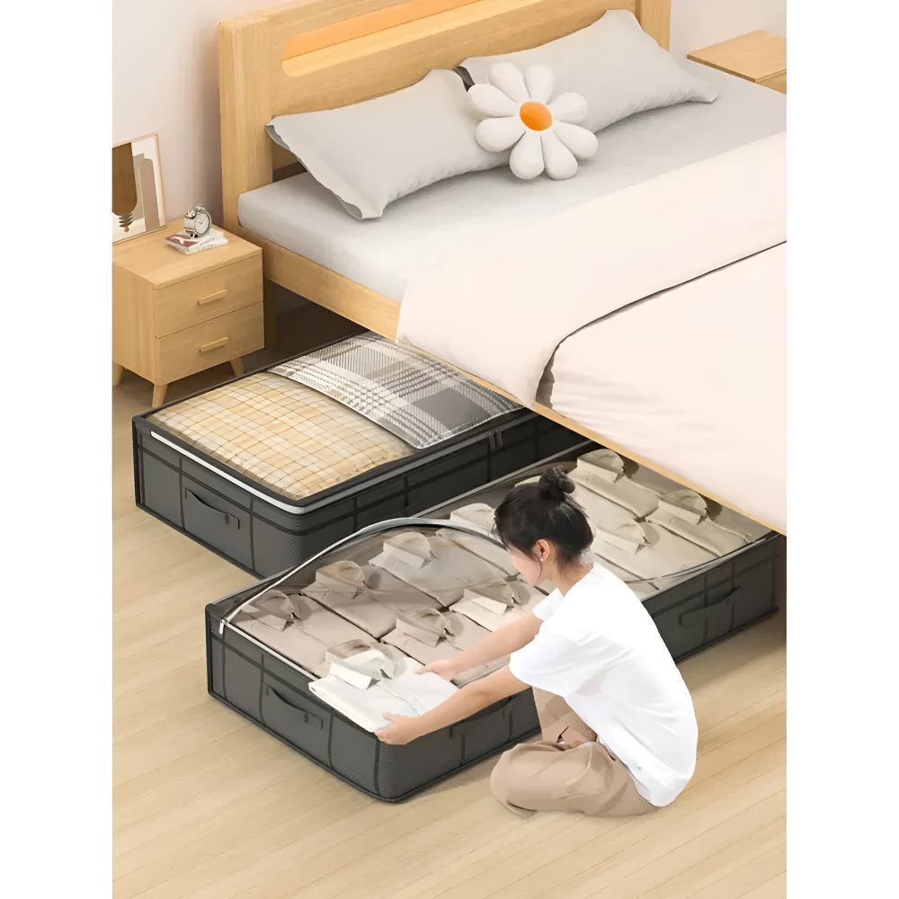 Lunera – Underbäddsförvaring med Transparent Lock, Vikbar & Platsbesparande