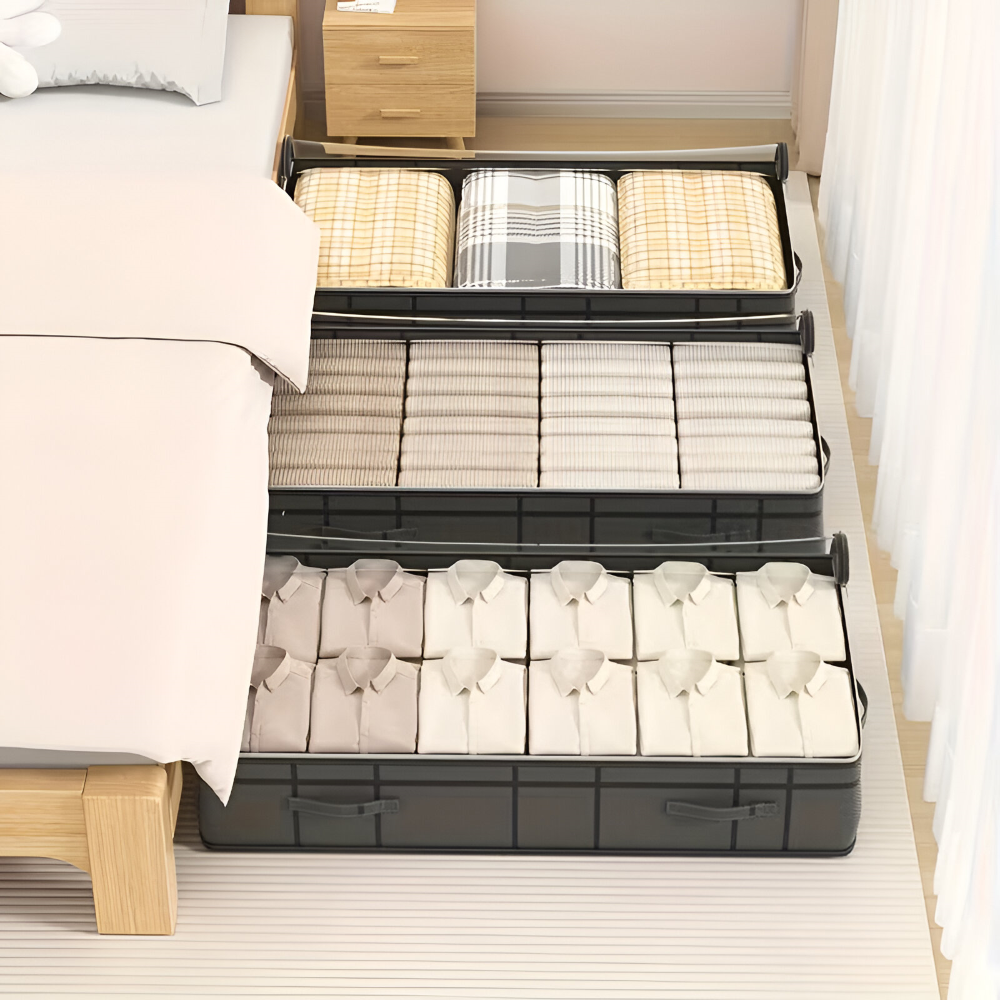 Lunera – Underbäddsförvaring med Transparent Lock, Vikbar & Platsbesparande