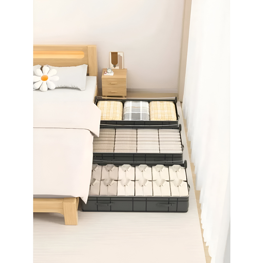 Lunera – Underbäddsförvaring med Transparent Lock, Vikbar & Platsbesparande