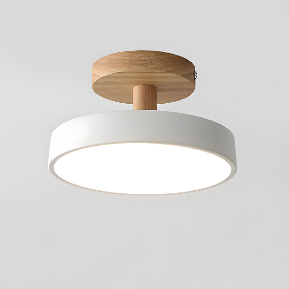 Nörd – Scandinavische Plafondlamp met Houten Basis & Zacht Pastel Design