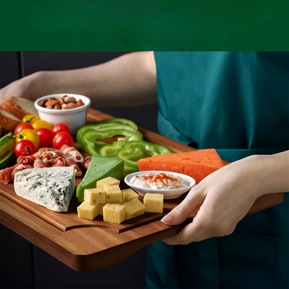 BambooCraft – 3-delat Skärbrädeset i Naturlig Bambu för Kött, Grönsaker & Frukt