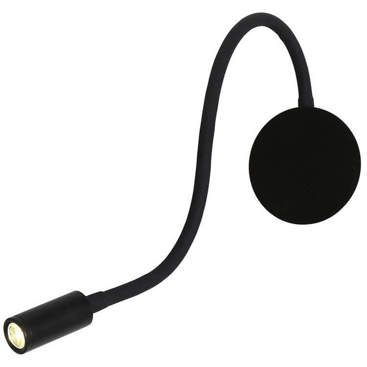 Svart LED-vägglampa med 360° justerbart ljus