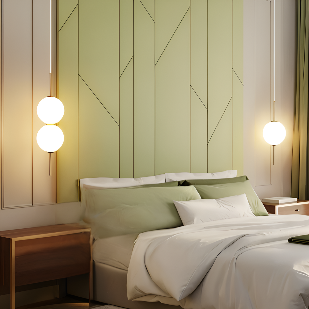 VertiGlobe – Lyxig Pendellampa med Vertikalt Snöre och Matt Glaskula