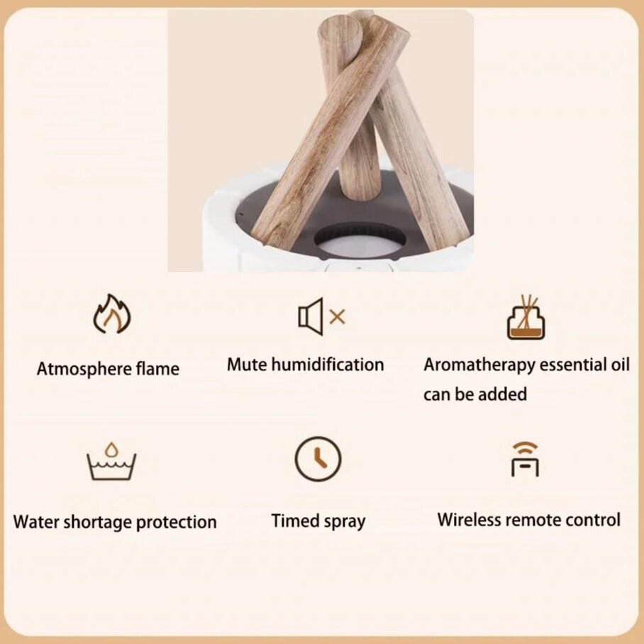 FlammaMist – Luftfuktare och bordslampa med aromaterapi och LED-ljus