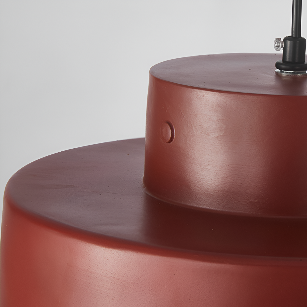 NostalSabi – Färgstark Wabi Sabi Pendellampa i Röd Macaron-Design