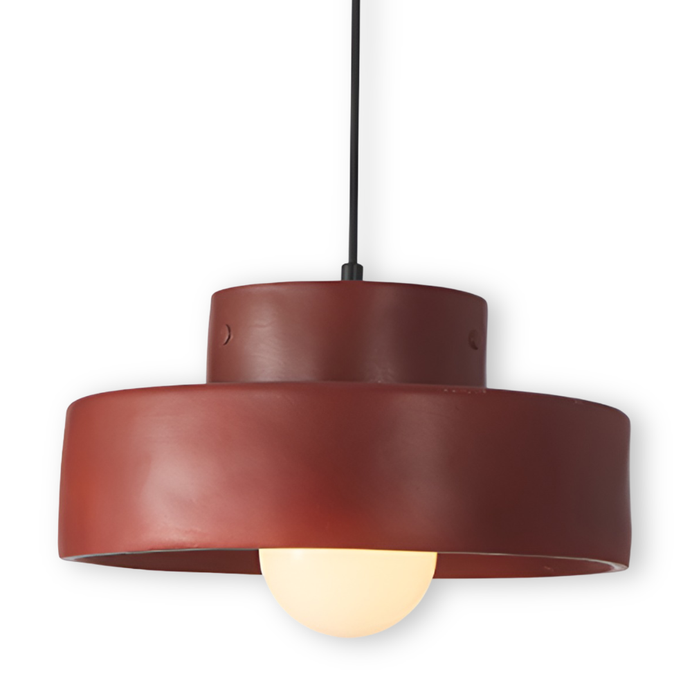 NostalSabi – Färgstark Wabi Sabi Pendellampa i Röd Macaron-Design