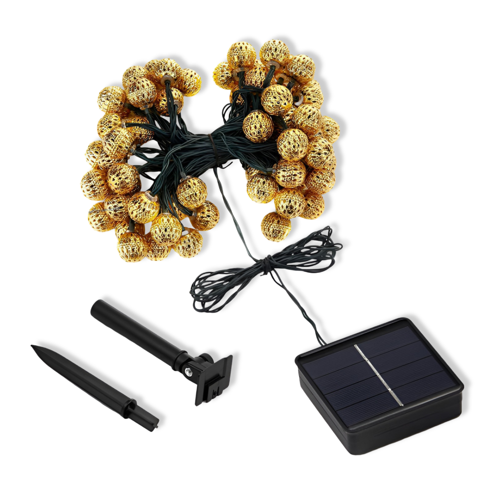 MarocGlow Solcellsslinga – Vattentät Marockansk LED-Ljusslinga för Utomhus