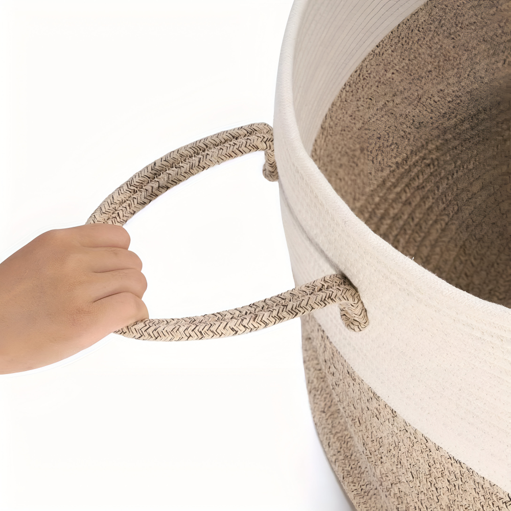 NordWeave XL – Flätad Förvaringskorg 51×34 cm i Brun/Grå