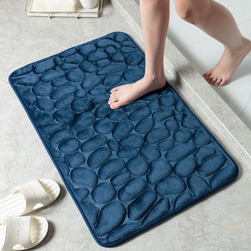 Badrumsmatta i memory foam med stendesign