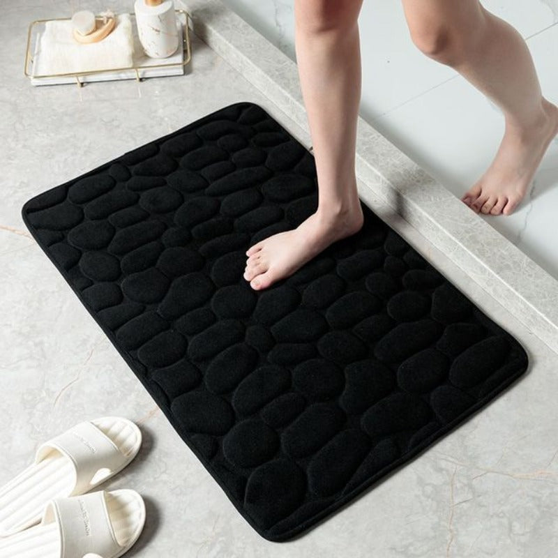 Badrumsmatta i memory foam med stendesign