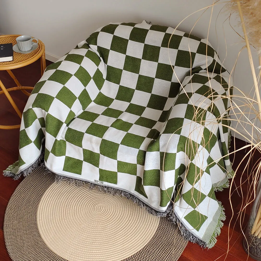 Rutig picknickfilt i mikrofiber – 130 × 180 cm