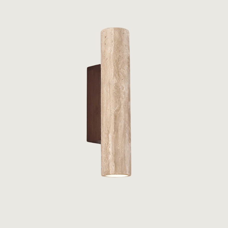 Up/down-vägglampa i naturlig travertin