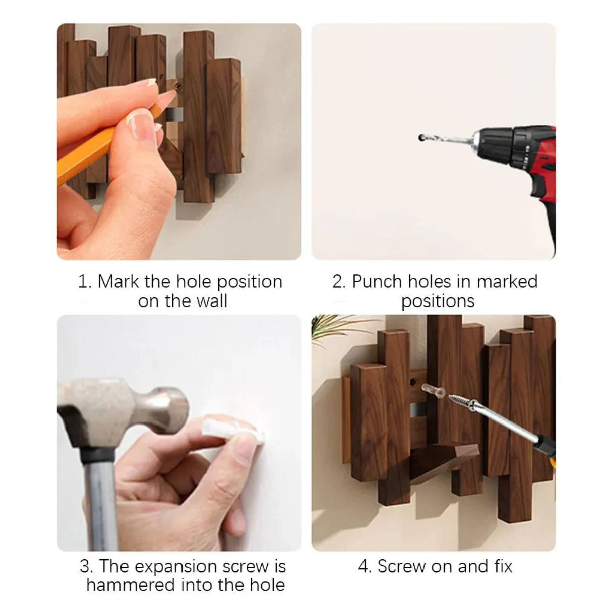 ToneLine – Väggmonterad Klädhängare i Massivt Trä