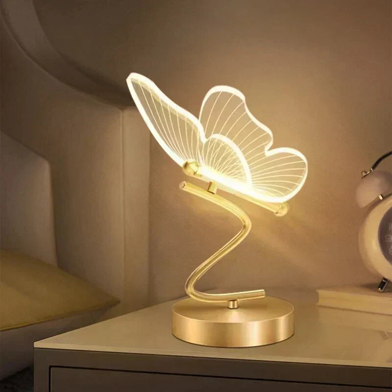 Modern LED-bordslampa i järn och akryl