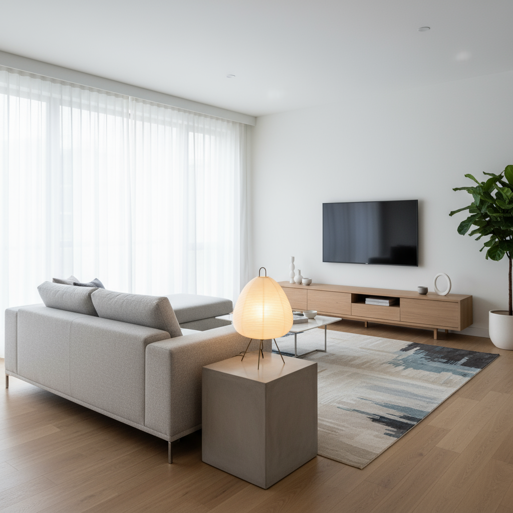 Hinoko - Japansk Bordslampa i Rispapper med LED-belysning | Harmonisk Inredningsbelysning för Hemmet