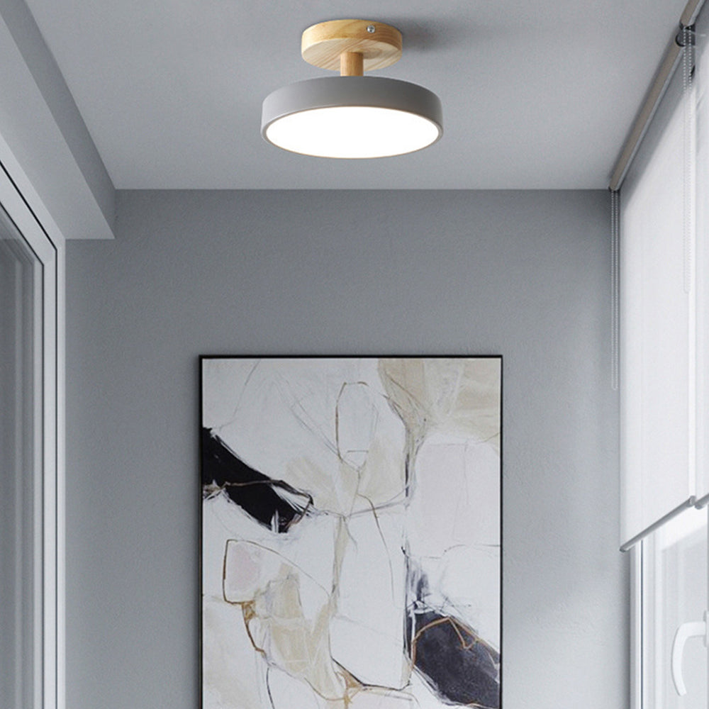 Nörd – Scandinavische Plafondlamp met Houten Basis & Zacht Pastel Design