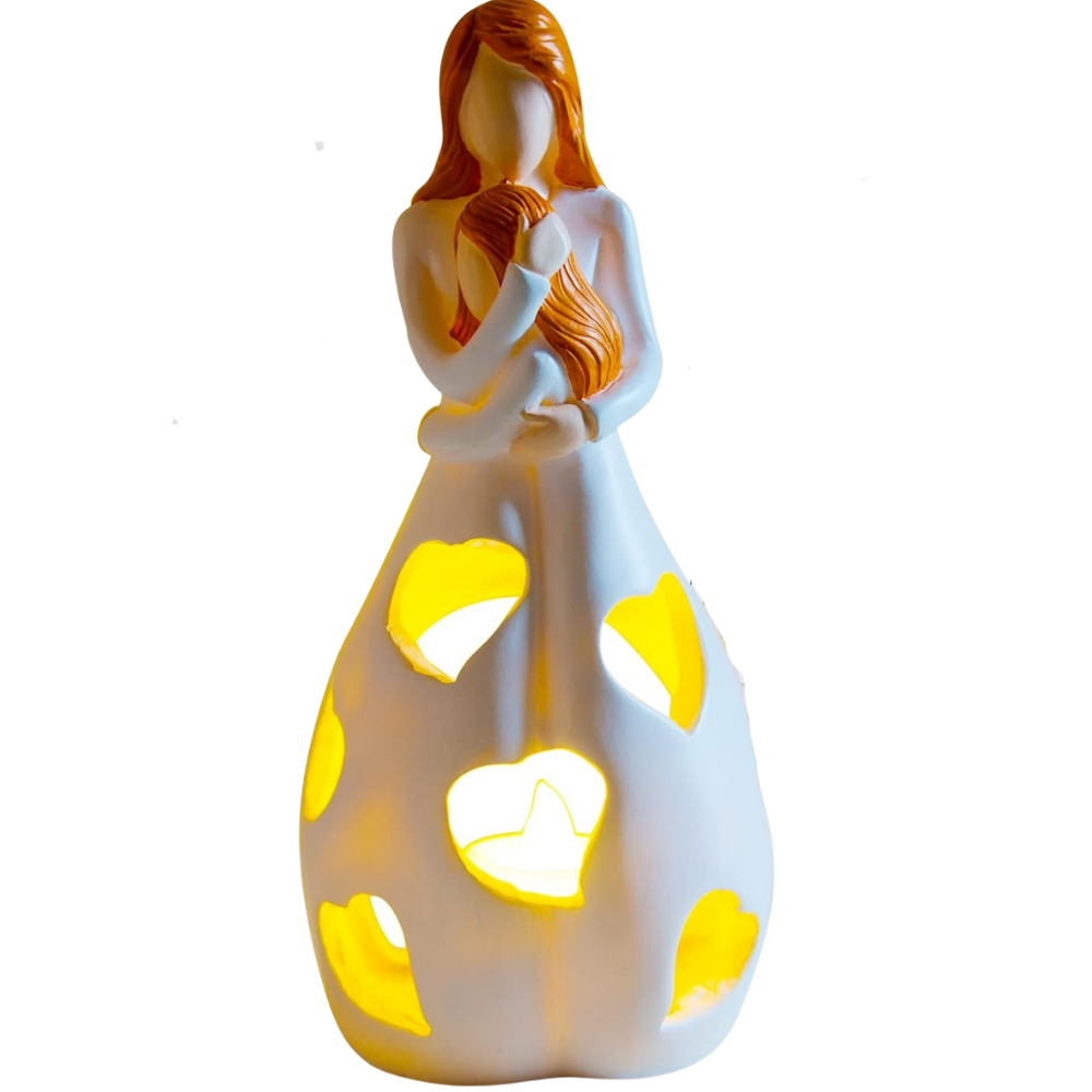 Amora – Vit hartsfigur för romantisk och tidlös atmosfär