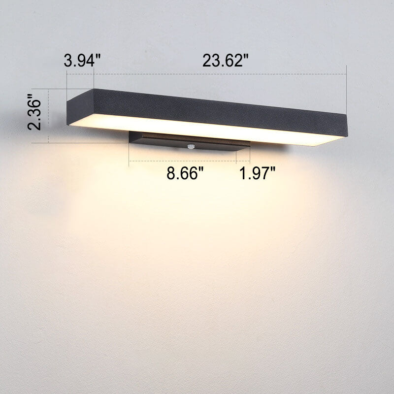 Minimalistisk LED-vägglampa utomhus med rörelsesensor
