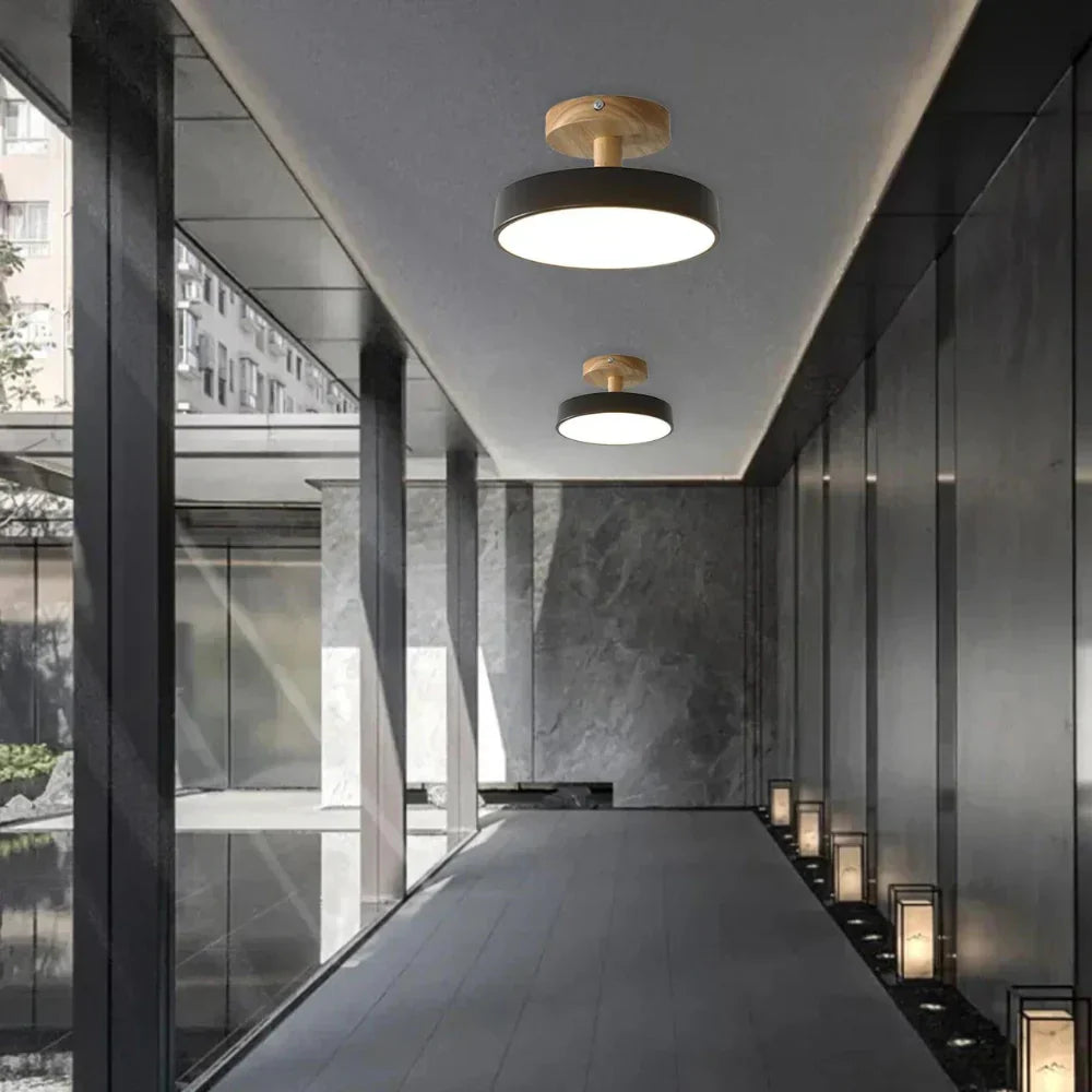 Nörd – Scandinavische Plafondlamp met Houten Basis & Zacht Pastel Design