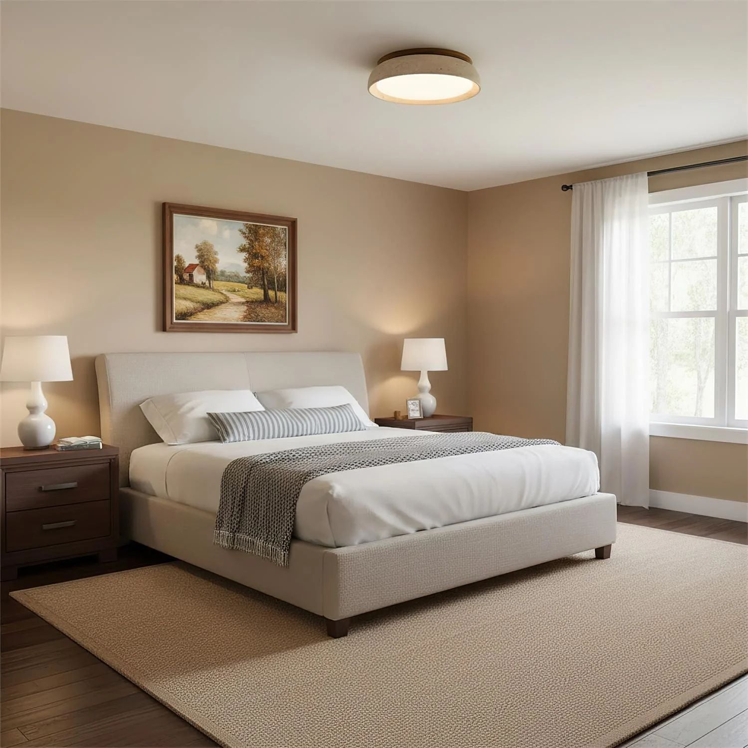 Depiara – Naturlig Plafondlampa i Travertin med Mjuk LED-belysning