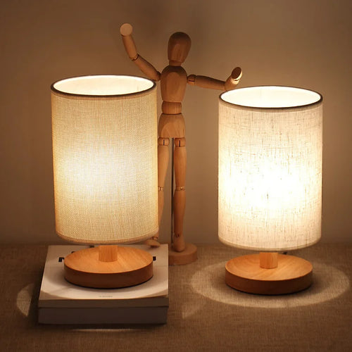 Aiko – Organisk Lampa i Trä & Linne med Fjärrkontroll