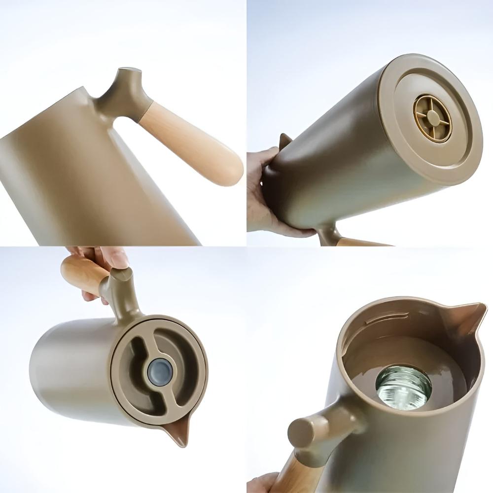 Isolerad karaff med trähandtag 1 liter