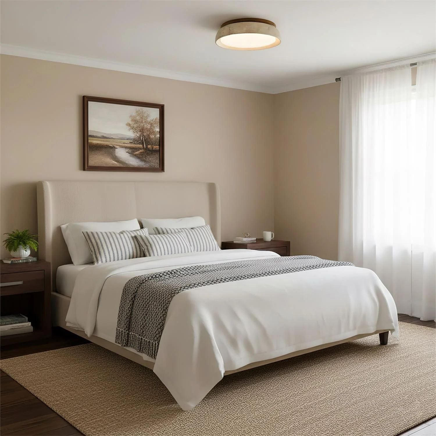 Depiara – Naturlig Plafondlampa i Travertin med Mjuk LED-belysning