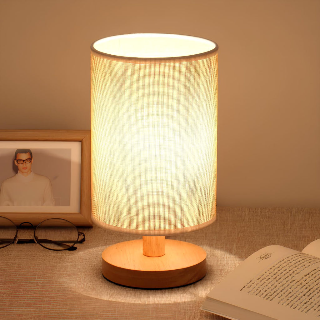 Aiko – Organisk Lampa i Trä & Linne med Fjärrkontroll