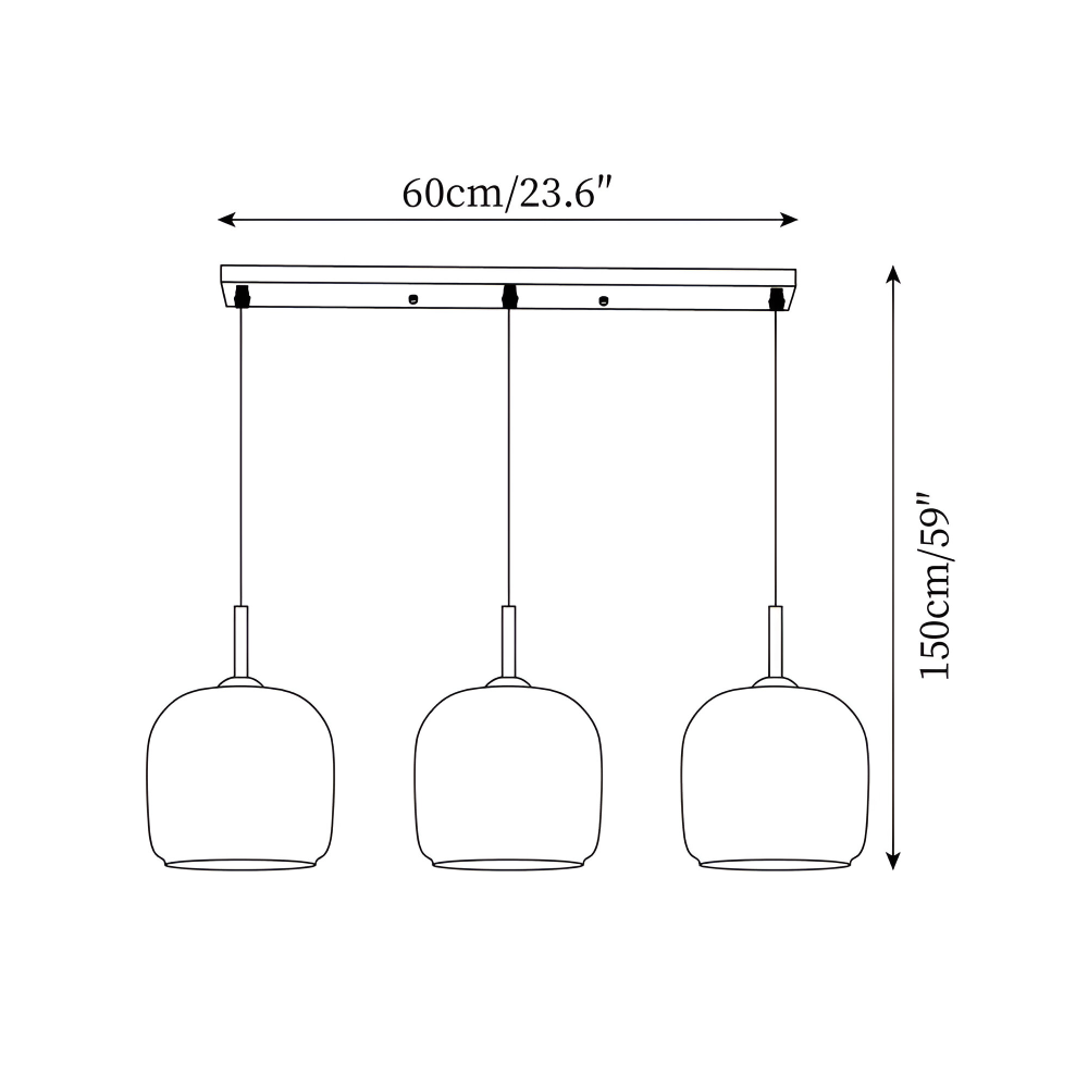 Goblera – Glaspendellampa i Svartgrå Design med Kelchform