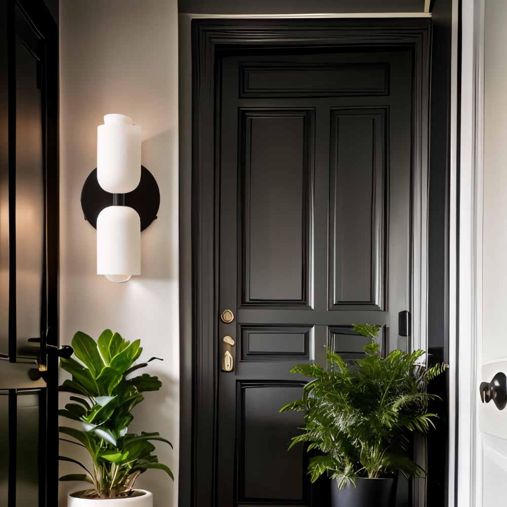 DualGlow – Vägglampa med Två Huvuden i Akryl & Metall för Modern Inomhusbelysning