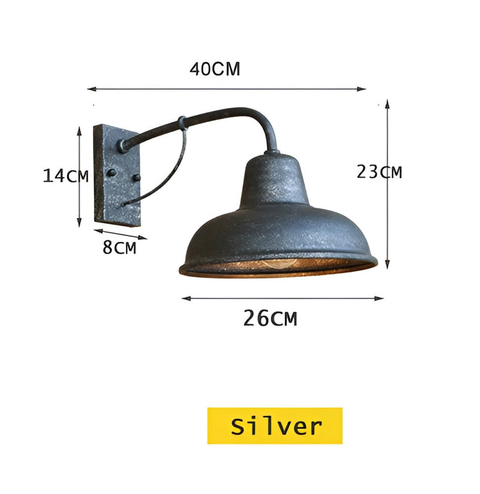 Castiron – Antik Svart Vägglampa i Vintage Industriell Stil