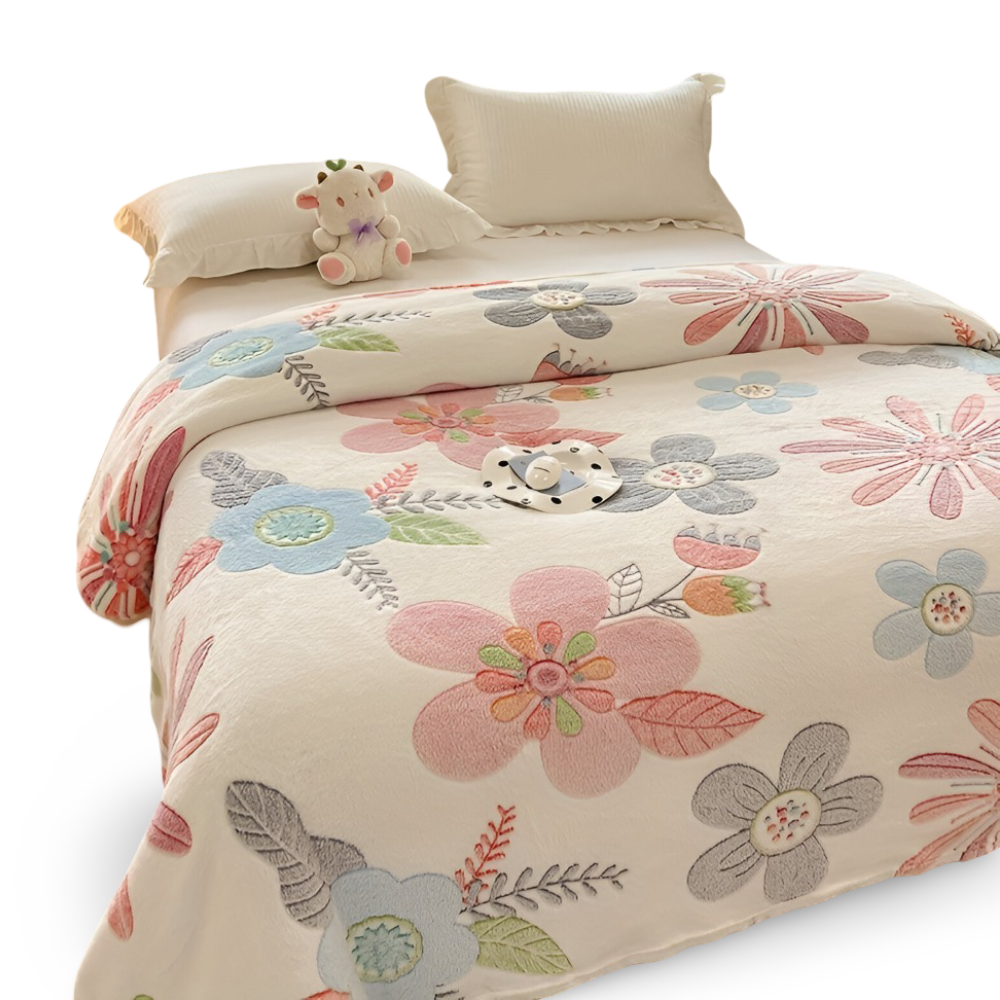 CoralEase – Allsäsongs Vävd Korallfleecefilt