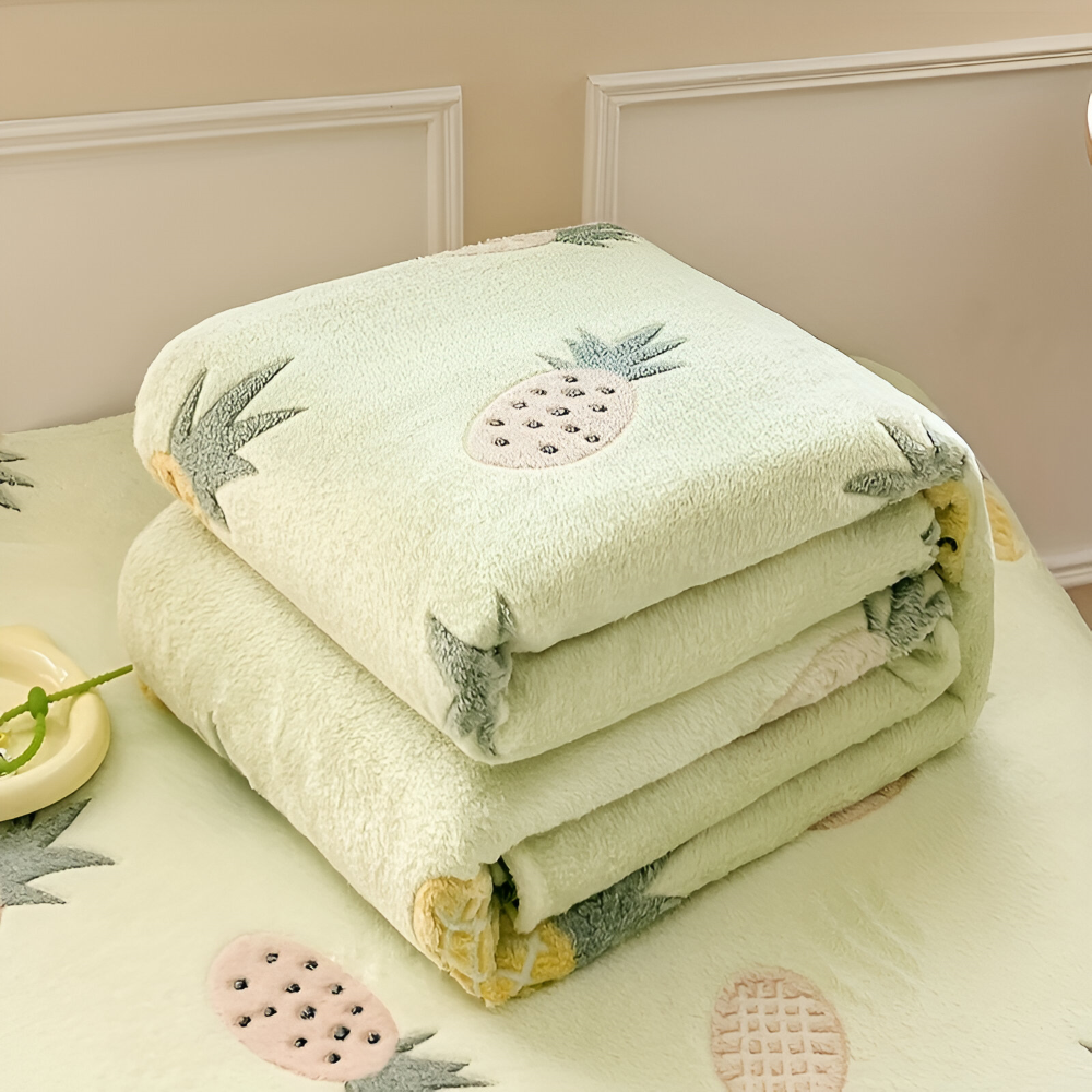 CoralEase – Allsäsongs Vävd Korallfleecefilt