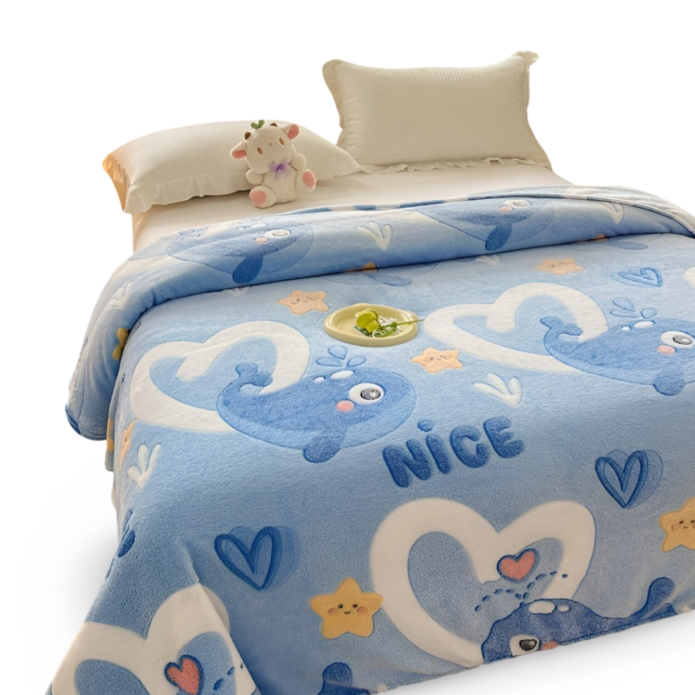 CoralEase – Allsäsongs Vävd Korallfleecefilt