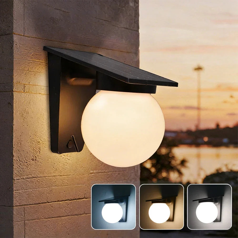 Solcellslampa vägg LED med 3 ljuslägen