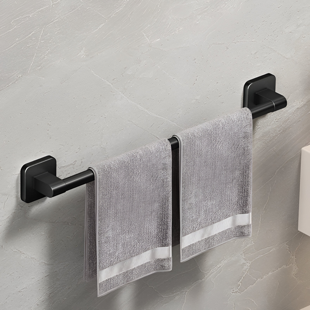 BlackBar – Svart Självhäftande Handdukshållare i Aluminium (30/40/50 cm)