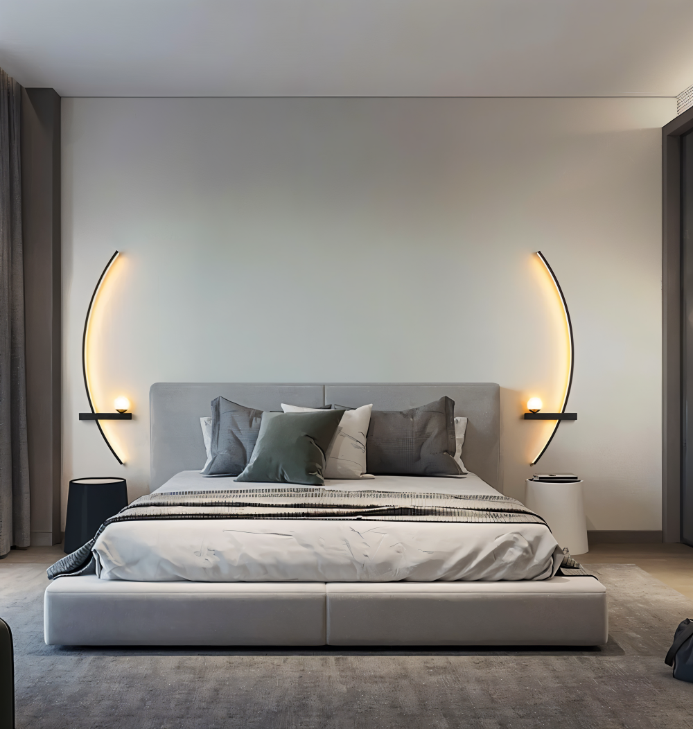 LumoCurve – Böjd Vägglampa i Aluminium med Integrerad LED-belysning