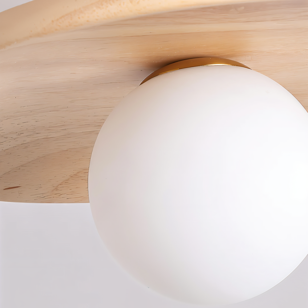 LunaraWood – Modern Trä Taklampa med Inbyggd LED-belysning