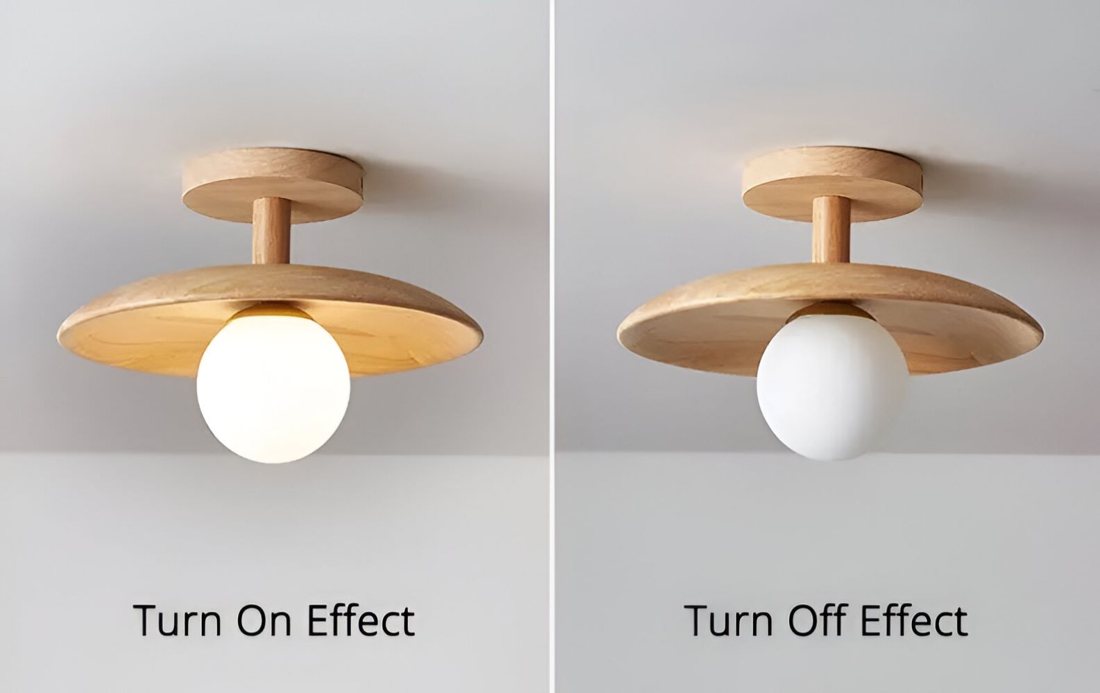 LunaraWood – Modern Trä Taklampa med Inbyggd LED-belysning