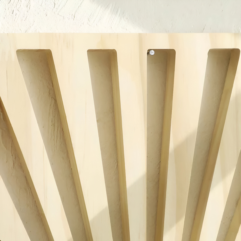 SunBeam Shelf – Boho Solstråleformad Trähylla för Växter & Dekor