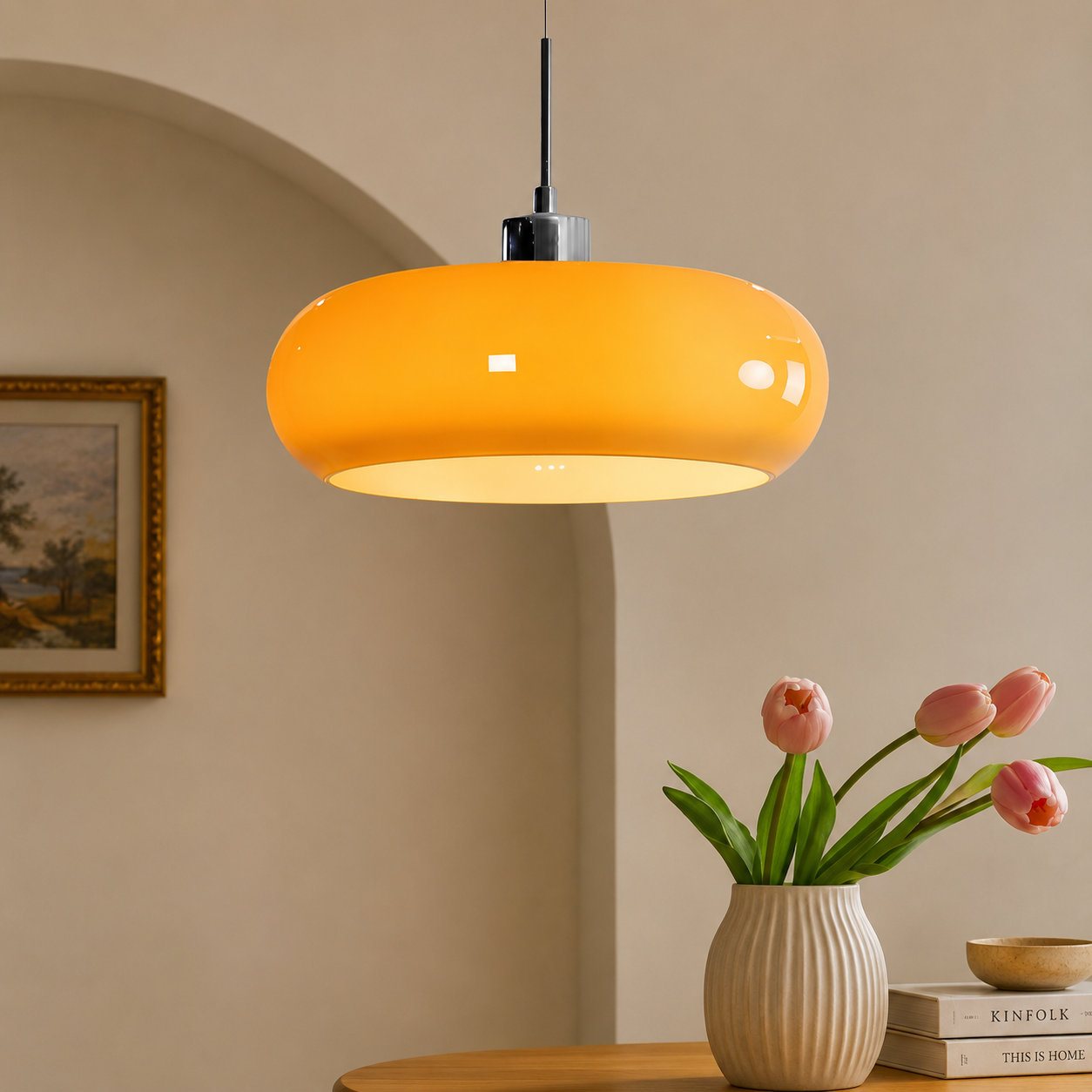 Cirquella – Retro-Modern Bauhaus Glaspendellampa i Cirkelformad Design