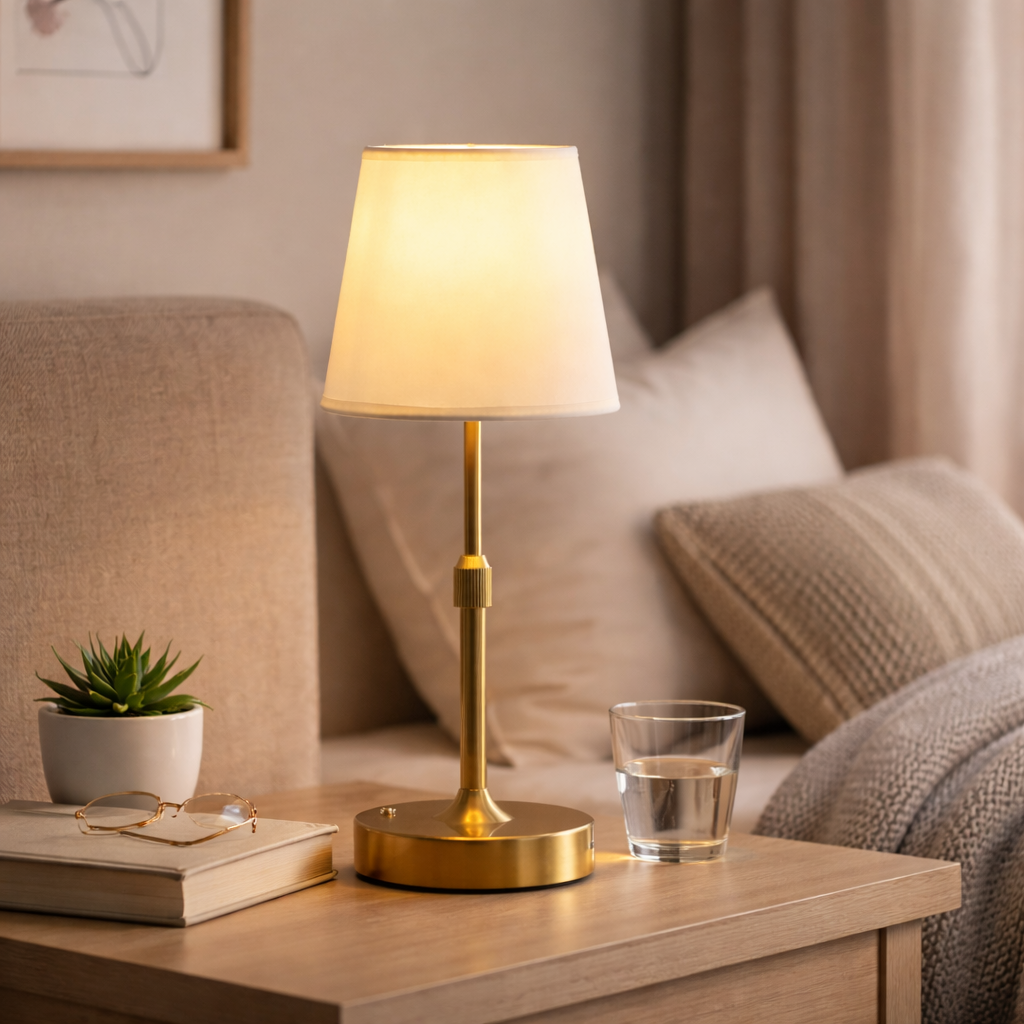 RetroLume – Trådlös uppladdningsbar bordslampa med dimfunktion och LED-belysning