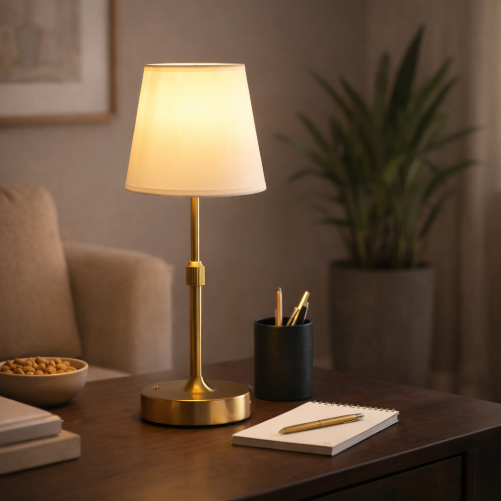 RetroLume – Trådlös uppladdningsbar bordslampa med dimfunktion och LED-belysning