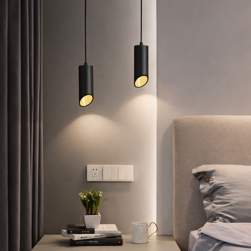 Uniqlux Tube – Modern LED-Pendellampa i Svart eller Vit Aluminium