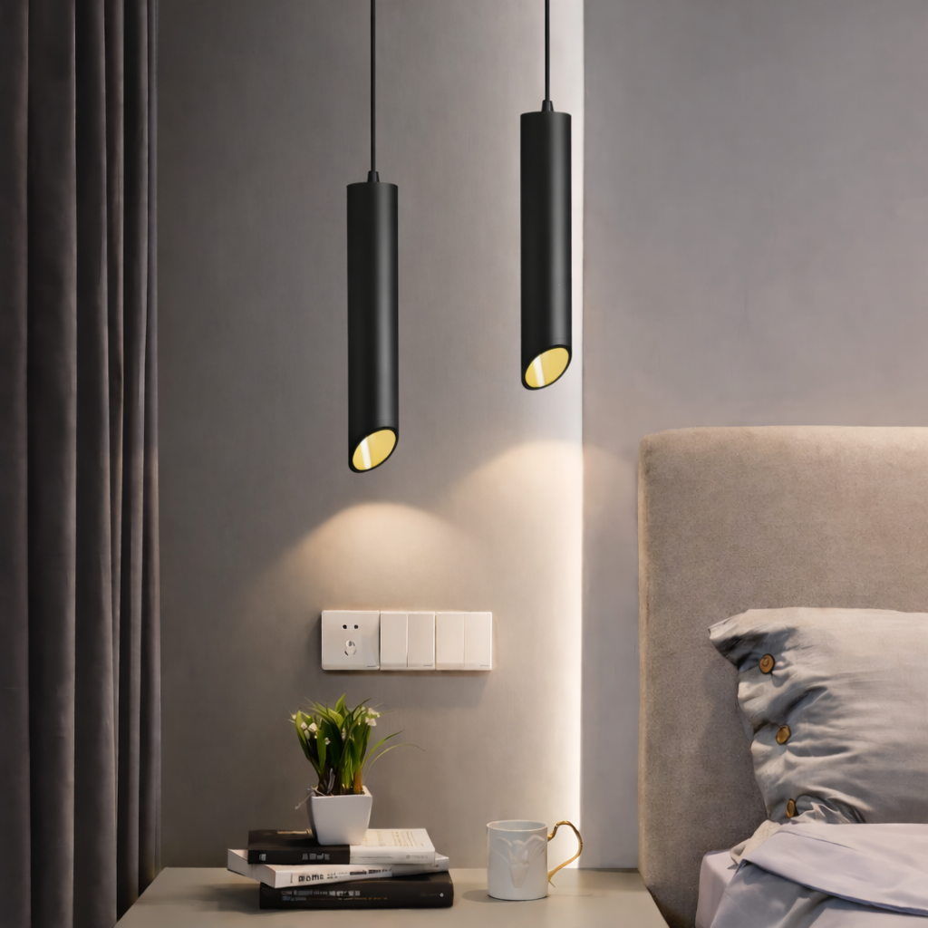 Uniqlux Tube – Modern LED-Pendellampa i Svart eller Vit Aluminium