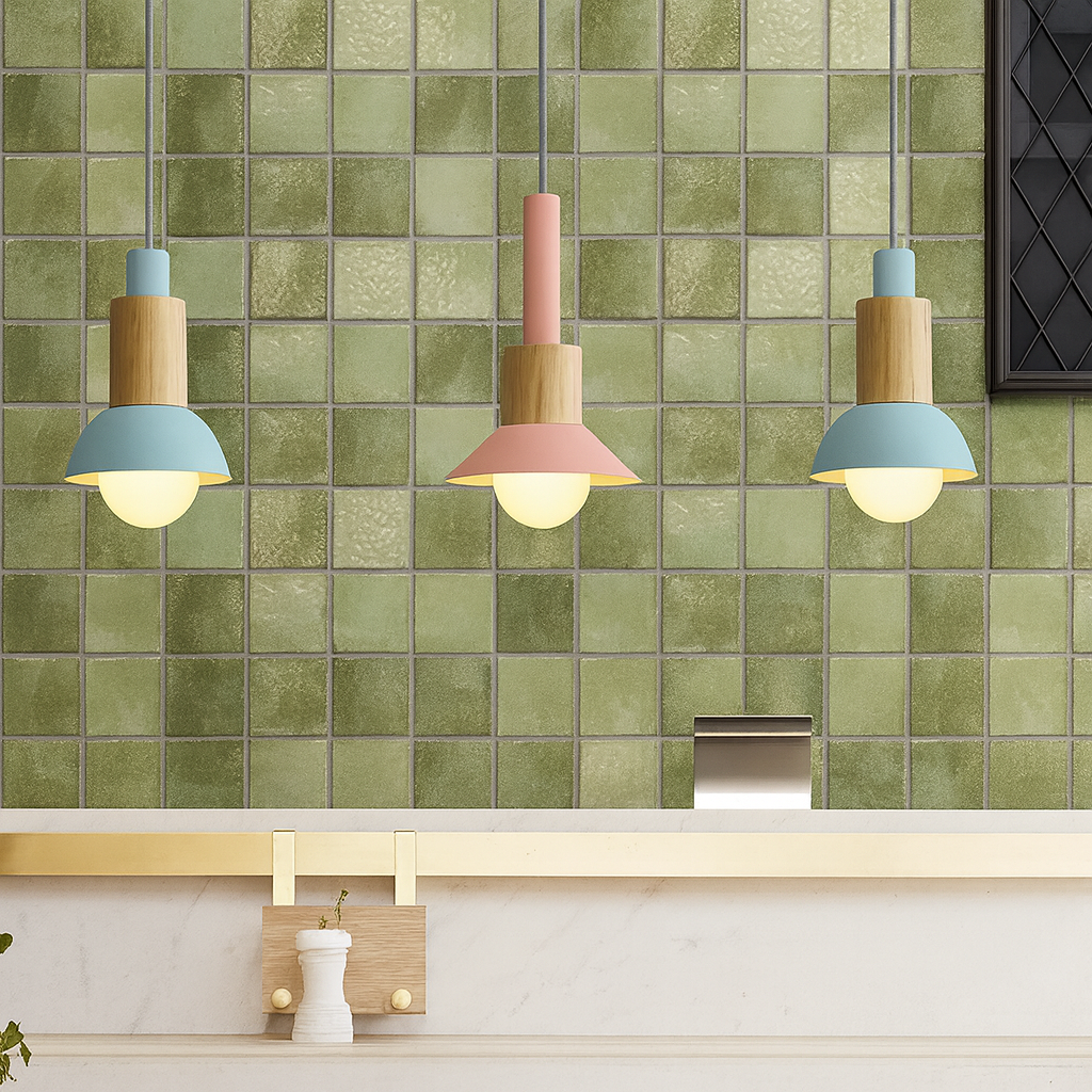 ColorHalo – Färgglad Macaron Pendellampa i Nordisk Stil