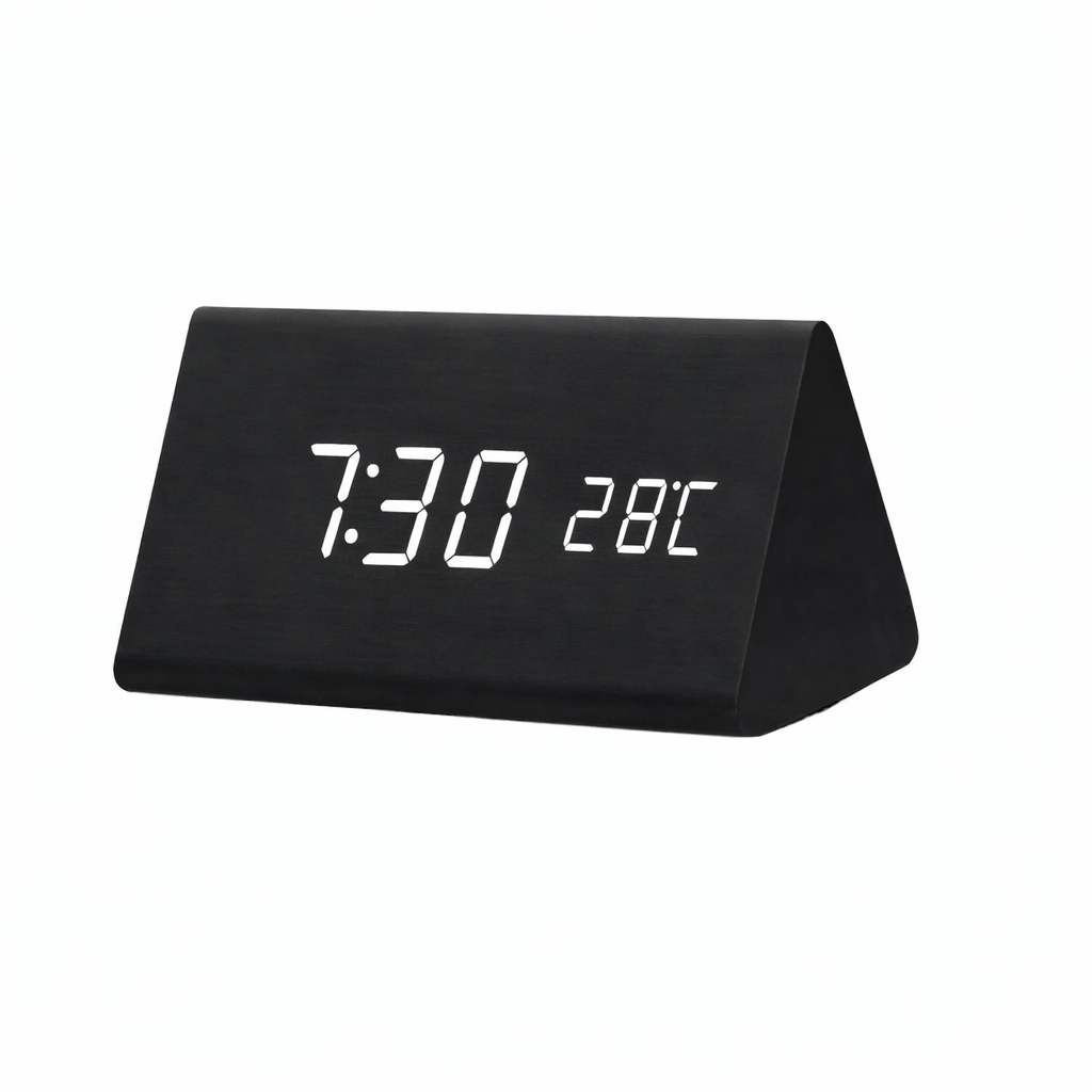 WakeyWood – Modern LED-Väckarklocka med Digital Display