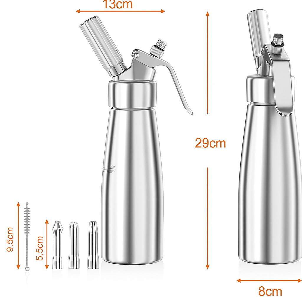 AluWhip – Professionell Gräddsifon i Aluminium 500 ml